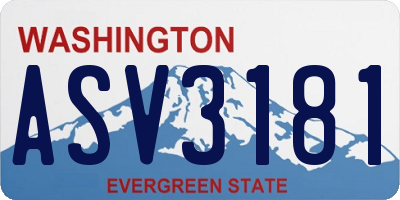 WA license plate ASV3181
