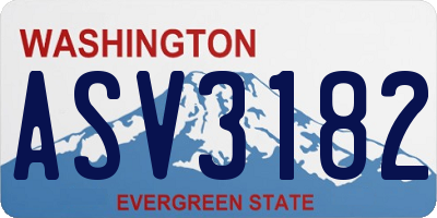 WA license plate ASV3182