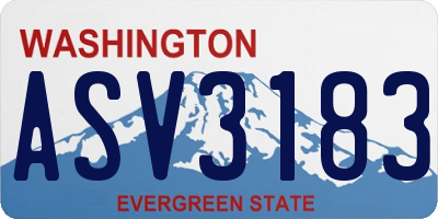 WA license plate ASV3183