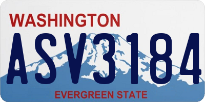 WA license plate ASV3184