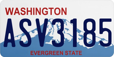 WA license plate ASV3185