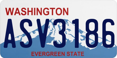 WA license plate ASV3186