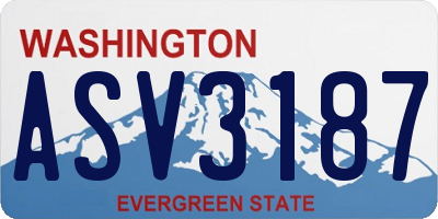 WA license plate ASV3187