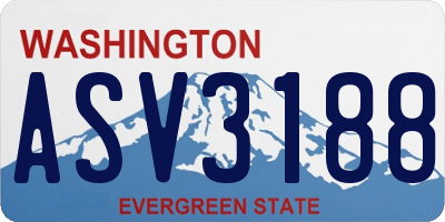WA license plate ASV3188
