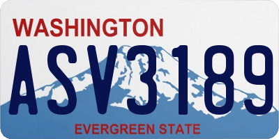 WA license plate ASV3189