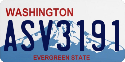WA license plate ASV3191
