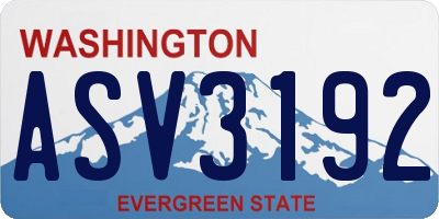WA license plate ASV3192