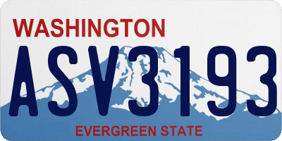 WA license plate ASV3193