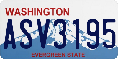 WA license plate ASV3195