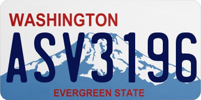 WA license plate ASV3196