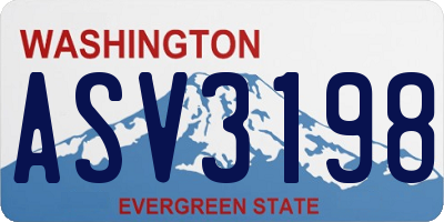 WA license plate ASV3198