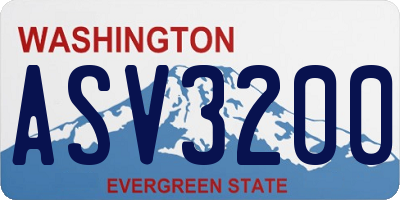 WA license plate ASV3200