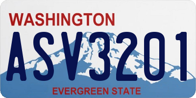 WA license plate ASV3201