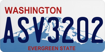 WA license plate ASV3202