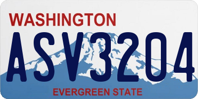 WA license plate ASV3204