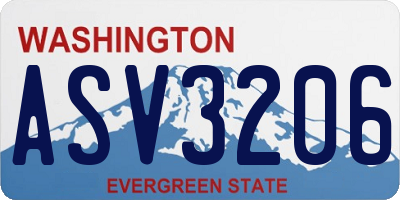WA license plate ASV3206