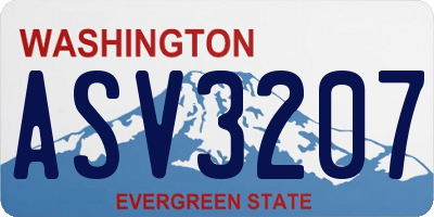 WA license plate ASV3207