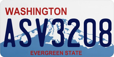 WA license plate ASV3208