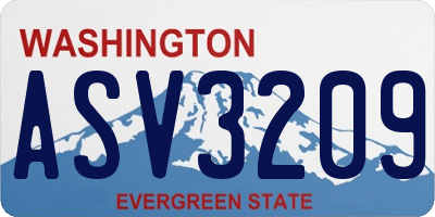 WA license plate ASV3209