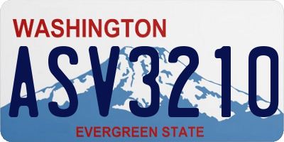 WA license plate ASV3210