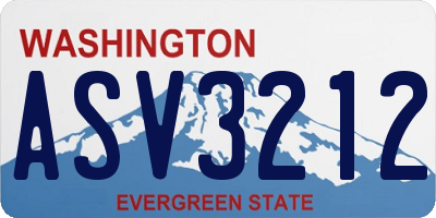 WA license plate ASV3212