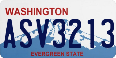 WA license plate ASV3213