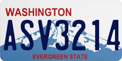 WA license plate ASV3214