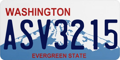 WA license plate ASV3215