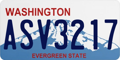 WA license plate ASV3217