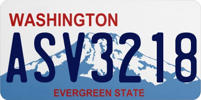 WA license plate ASV3218