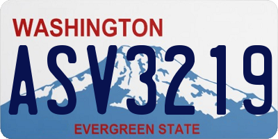 WA license plate ASV3219