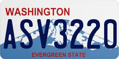 WA license plate ASV3220