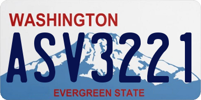 WA license plate ASV3221
