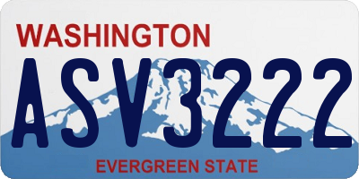 WA license plate ASV3222