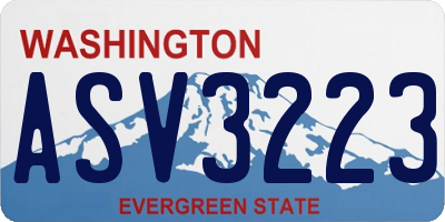 WA license plate ASV3223