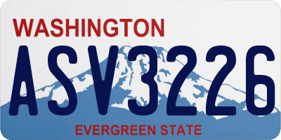 WA license plate ASV3226