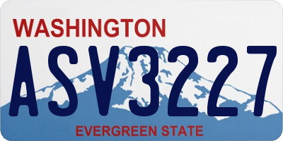 WA license plate ASV3227