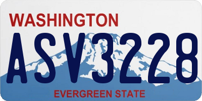 WA license plate ASV3228