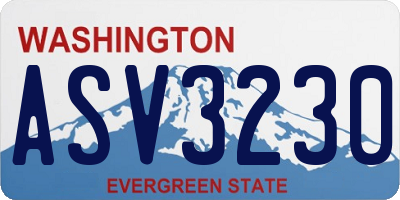 WA license plate ASV3230