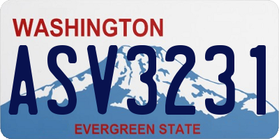 WA license plate ASV3231
