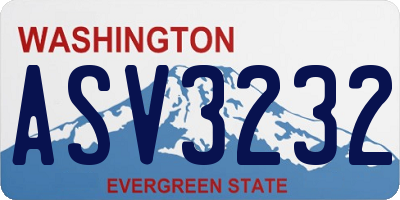 WA license plate ASV3232