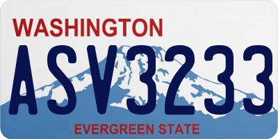 WA license plate ASV3233