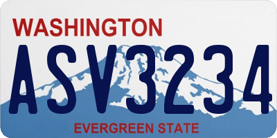 WA license plate ASV3234