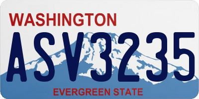 WA license plate ASV3235