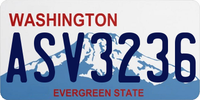 WA license plate ASV3236
