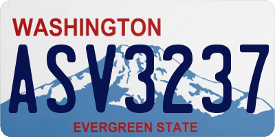WA license plate ASV3237