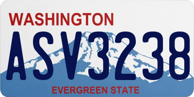 WA license plate ASV3238