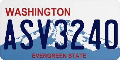 WA license plate ASV3240