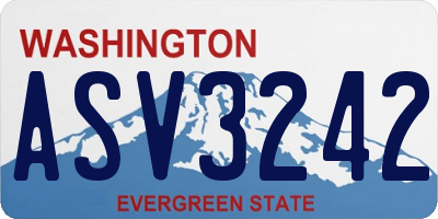 WA license plate ASV3242