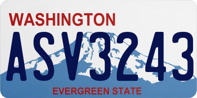 WA license plate ASV3243